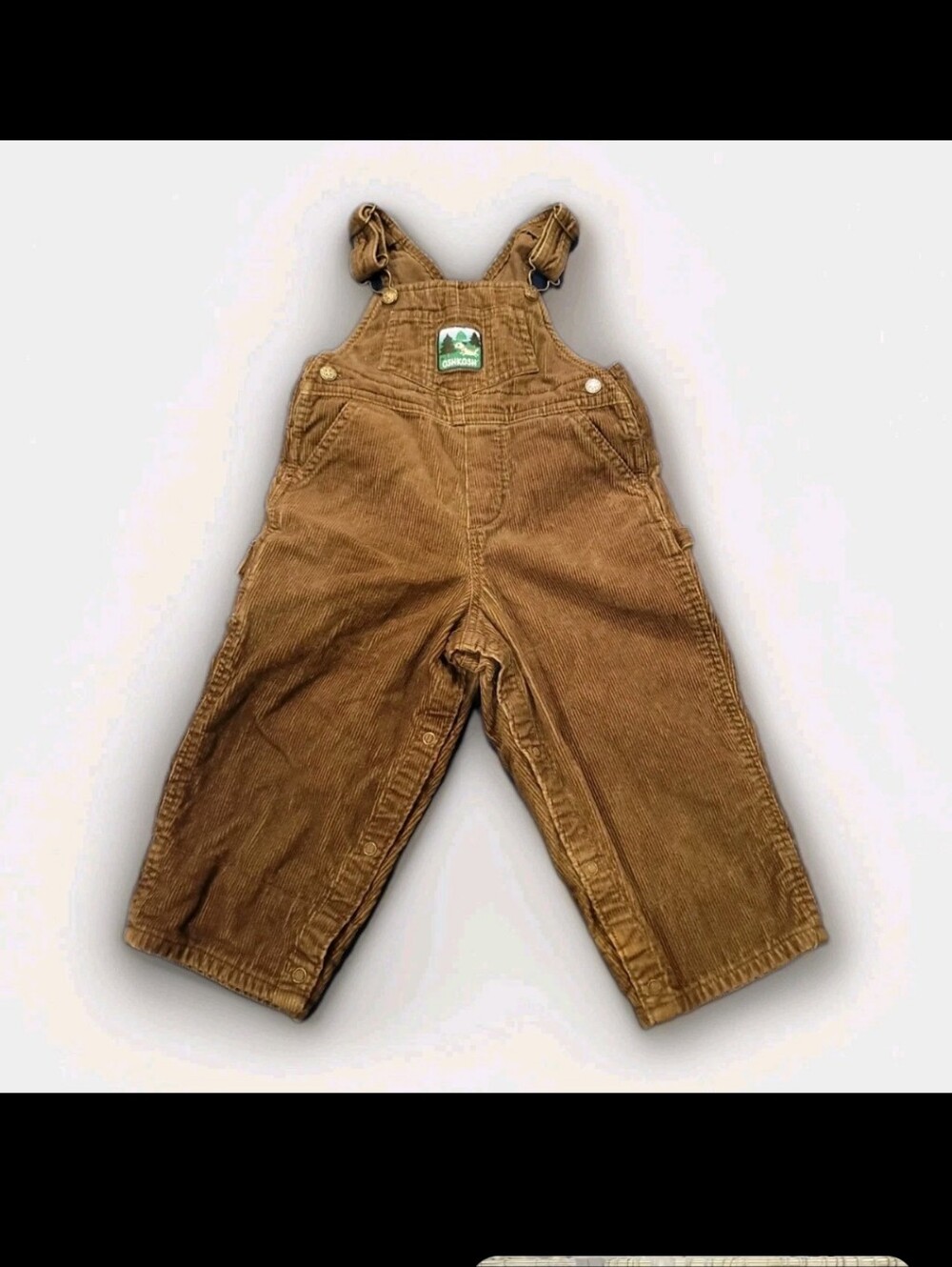 Vintage OshKosh B'gosh Brown Corduroy Kids Overalls 24 Months Pls Read